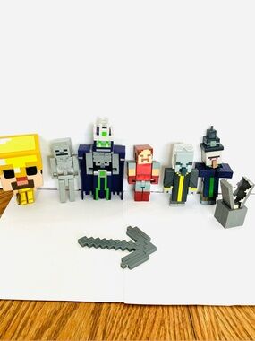 Minecraft Assorted Figures Lot(6) Nameless One Hal & More And A Funko Mattel